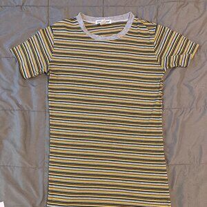 Cotton Emporium Horizontal Striped Mini T-shirt Dress